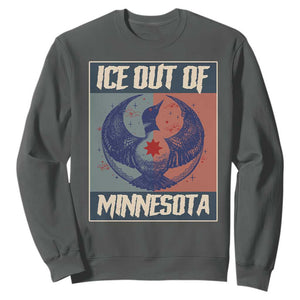 Ice Out Of Minnesota Sweatshirt Social Justice Solidarity TS12 Dark Heather Print Your Wear