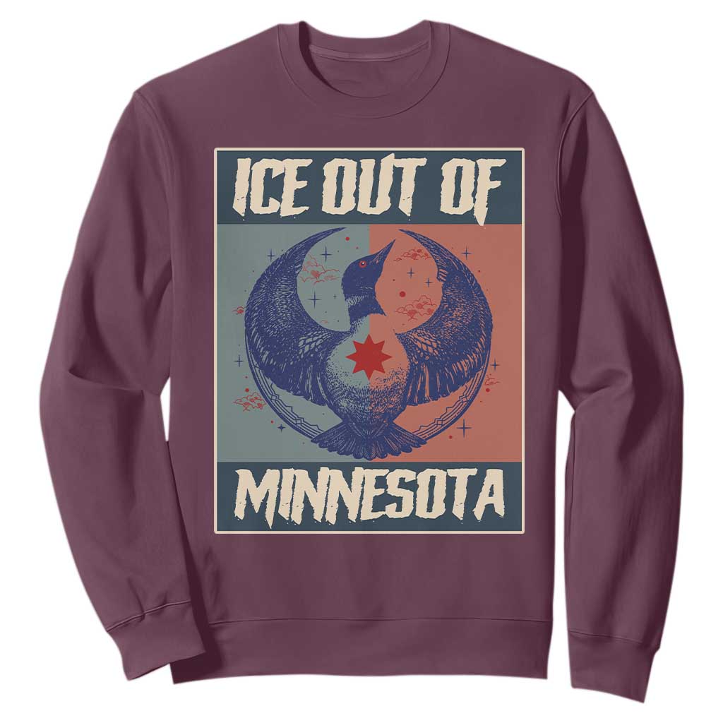 Ice Out Of Minnesota Sweatshirt Social Justice Solidarity TS12 Maroon Print Your Wear