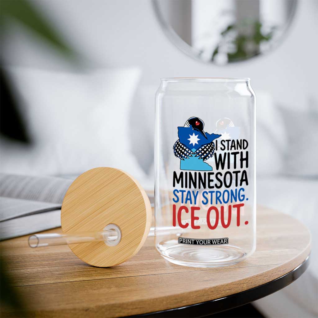 Minnesota Pride Common Loon Glass Can Stand With Minnesota Ice Out TS12 Print Your Wear