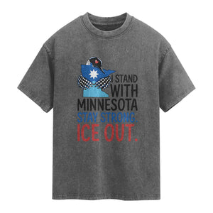 Minnesota Pride Common Loon Washed Cotton T-Shirt Stand With Minnesota Ice Out