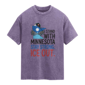 Minnesota Pride Common Loon Washed Cotton T-Shirt Stand With Minnesota Ice Out
