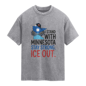 Minnesota Pride Common Loon Washed Cotton T-Shirt Stand With Minnesota Ice Out