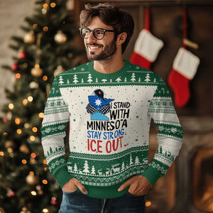 Minnesota Pride Common Loon Ugly Christmas Sweater Stand With Minnesota Ice Out TS12 Beige Green Print Your Wear
