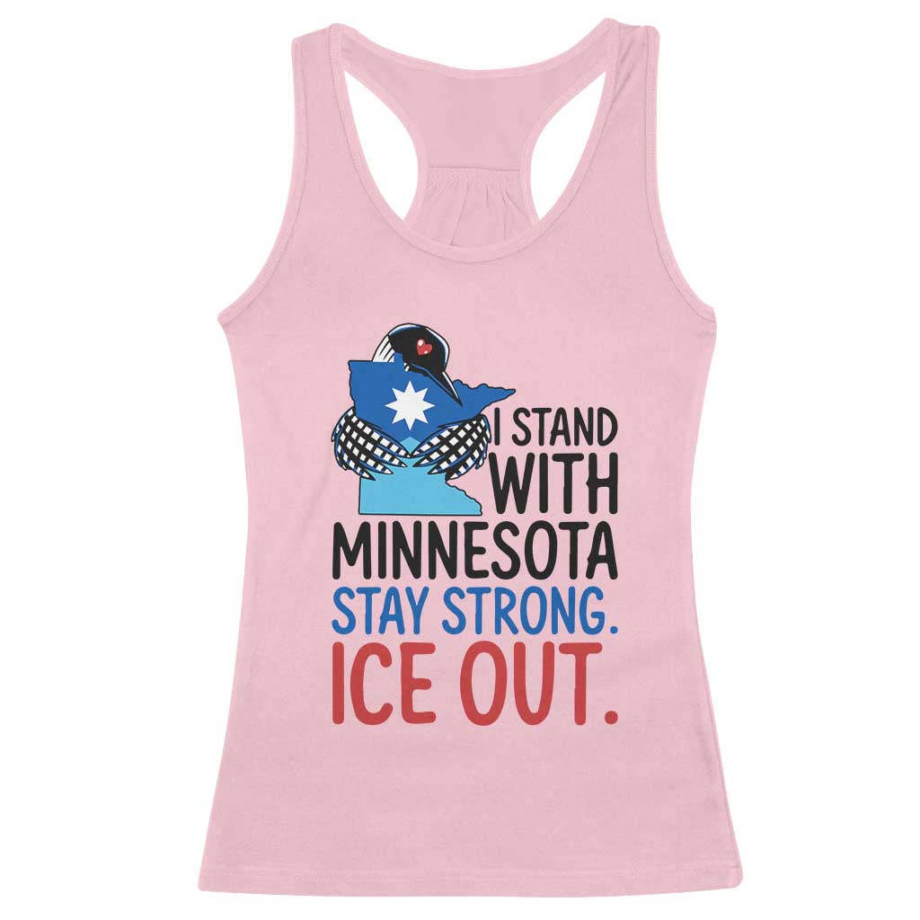 Minnesota Pride Common Loon Racerback Tank Top Stand With Minnesota Ice Out TS12 Light Pink Print Your Wear