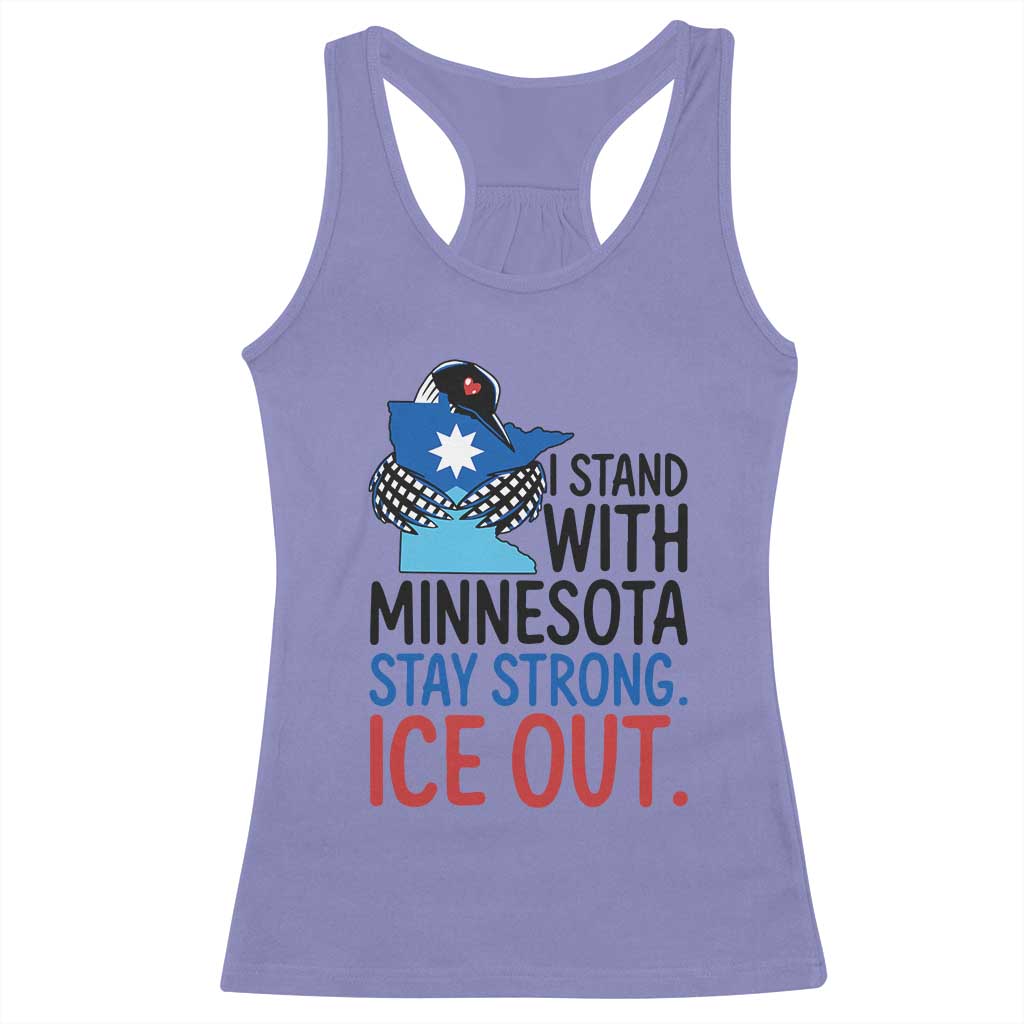 Minnesota Pride Common Loon Racerback Tank Top Stand With Minnesota Ice Out TS12 Violet Print Your Wear
