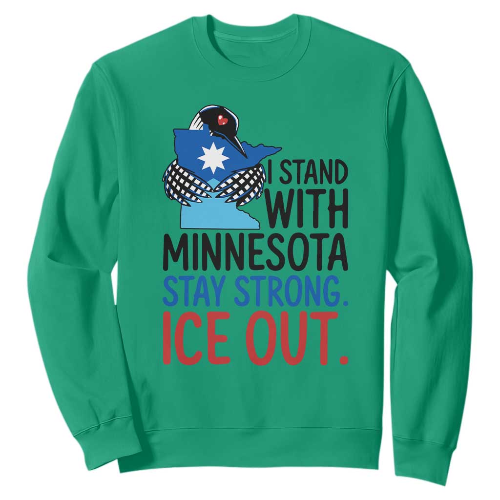 Minnesota Pride Common Loon Sweatshirt Stand With Minnesota Ice Out TS12 Irish Green Print Your Wear