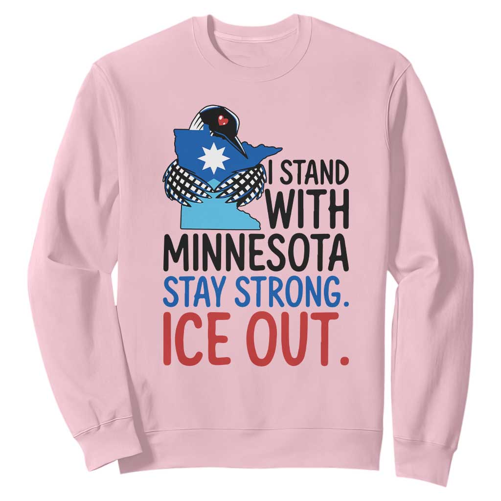 Minnesota Pride Common Loon Sweatshirt Stand With Minnesota Ice Out TS12 Light Pink Print Your Wear