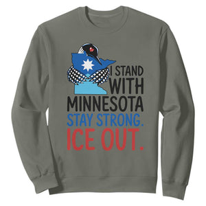 Minnesota Pride Common Loon Sweatshirt Stand With Minnesota Ice Out TS12 Military Green Print Your Wear