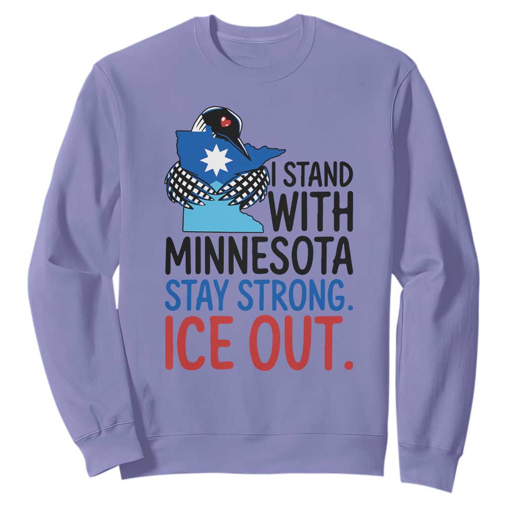 Minnesota Pride Common Loon Sweatshirt Stand With Minnesota Ice Out TS12 Violet Print Your Wear