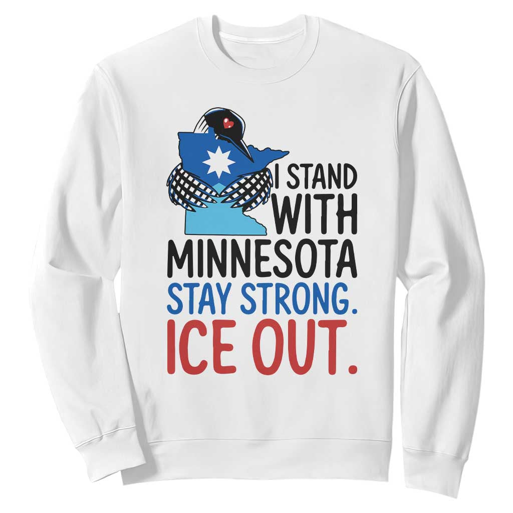 Minnesota Pride Common Loon Sweatshirt Stand With Minnesota Ice Out TS12 White Print Your Wear
