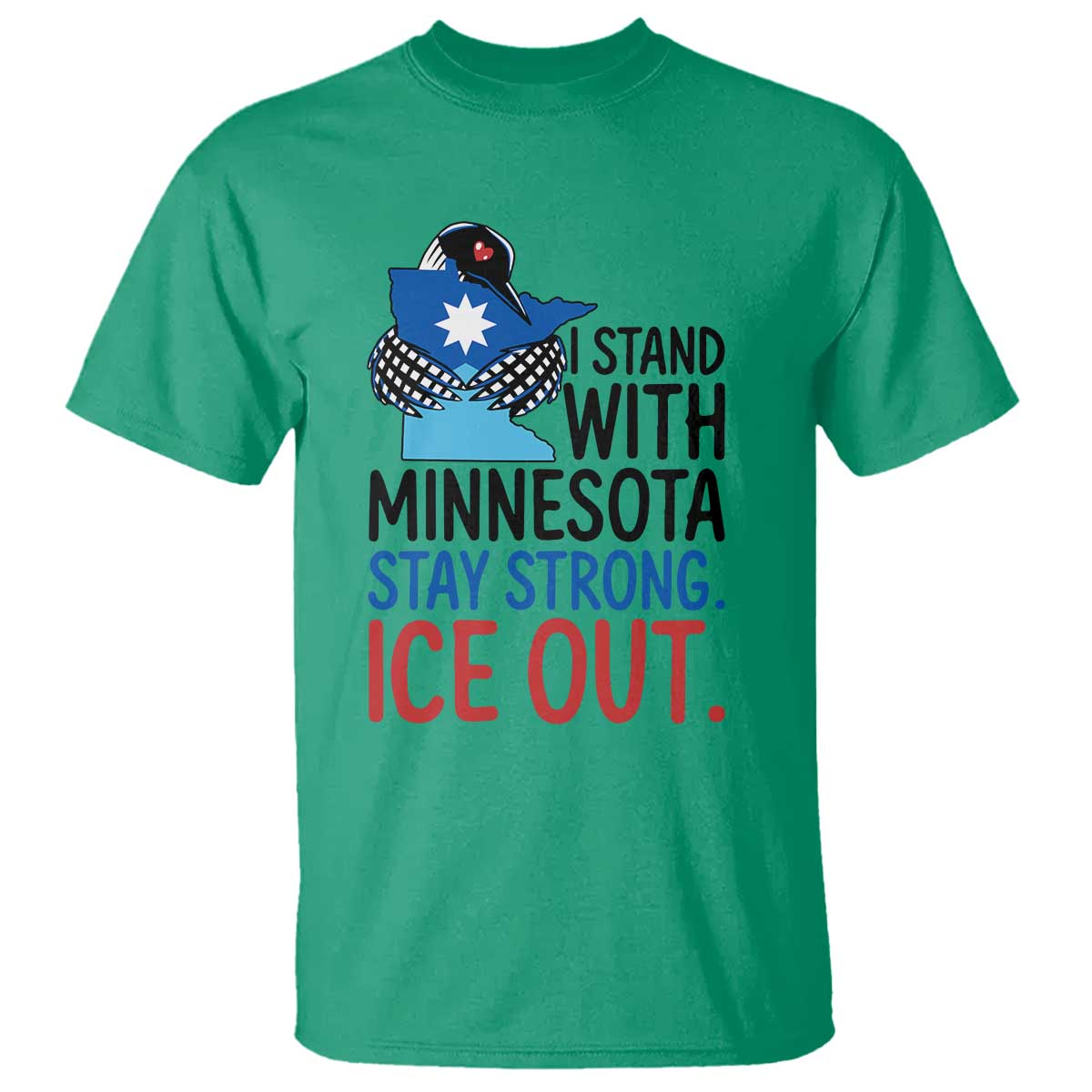 Minnesota Pride Common Loon T Shirt Stand With Minnesota Ice Out TS12 Irish Green Print Your Wear