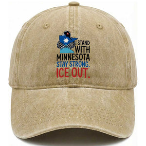 Minnesota Pride Common Loon Washed Cotton Baseball Cap Stand With Minnesota Ice Out TS12 Print Your Wear