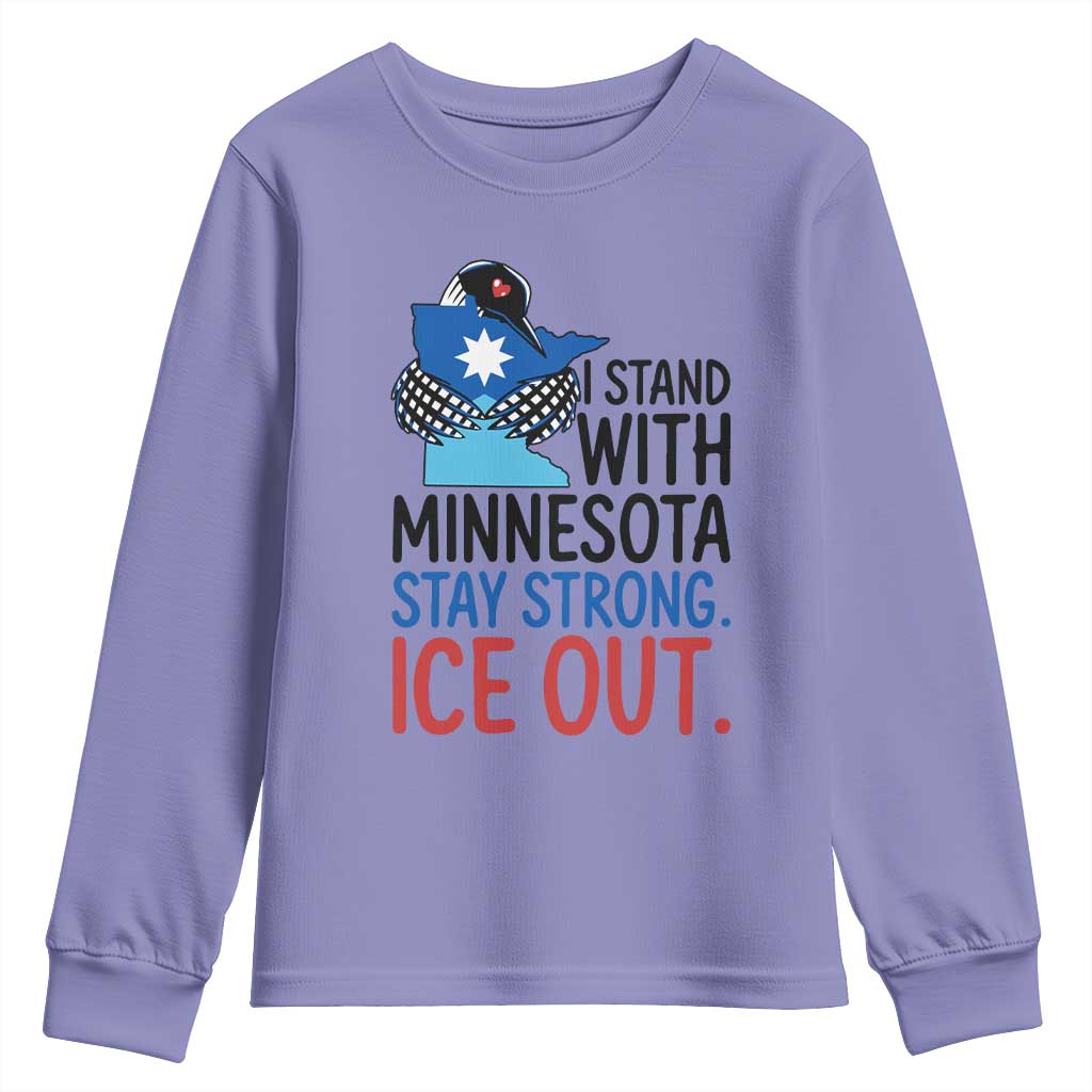 Minnesota Pride Common Loon Youth Sweatshirt Stand With Minnesota Ice Out TS12 Violet Print Your Wear