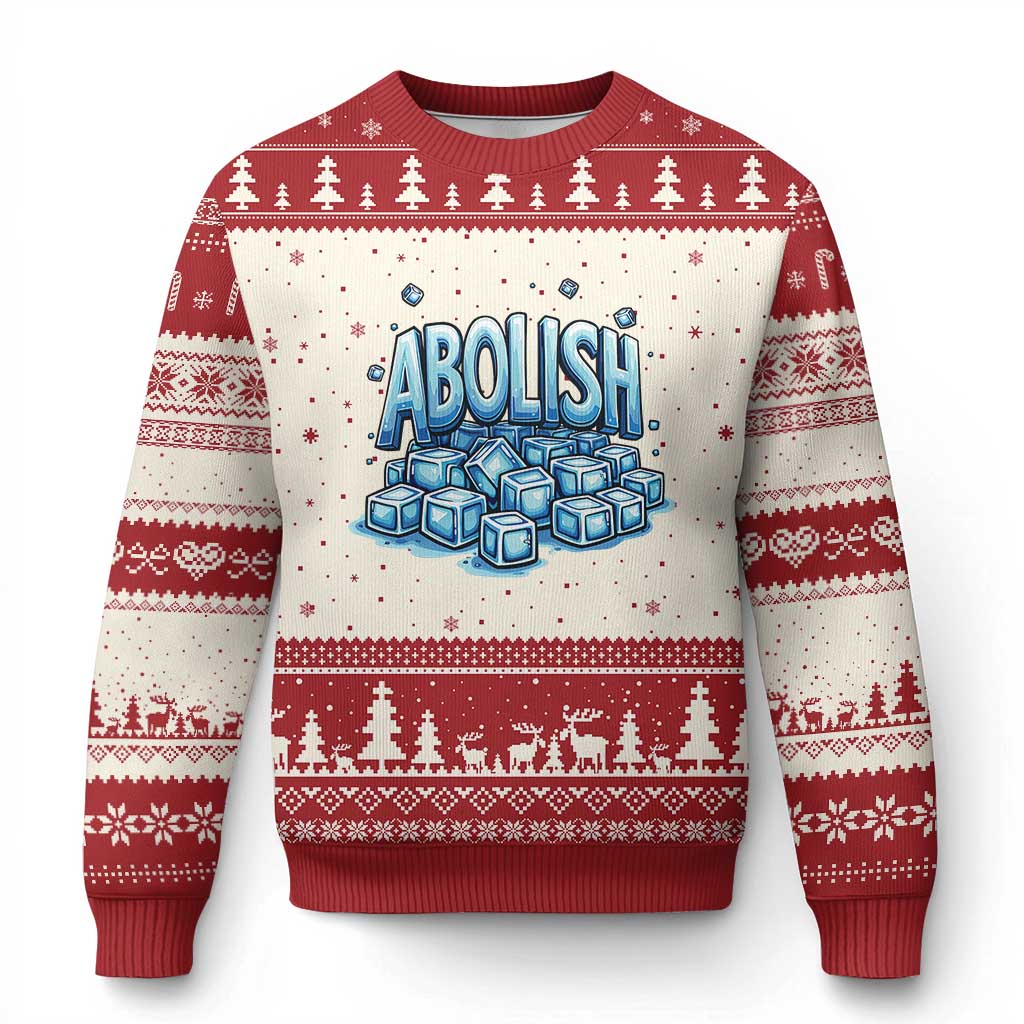 Abolish Ice Ugly Christmas Sweater Minnesota Resistance Protest TS12 Beige Red Print Your Wear
