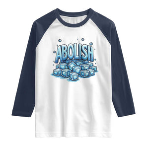 Abolish Ice Raglan Shirt Minnesota Resistance Protest TS12 White Navy Print Your Wear