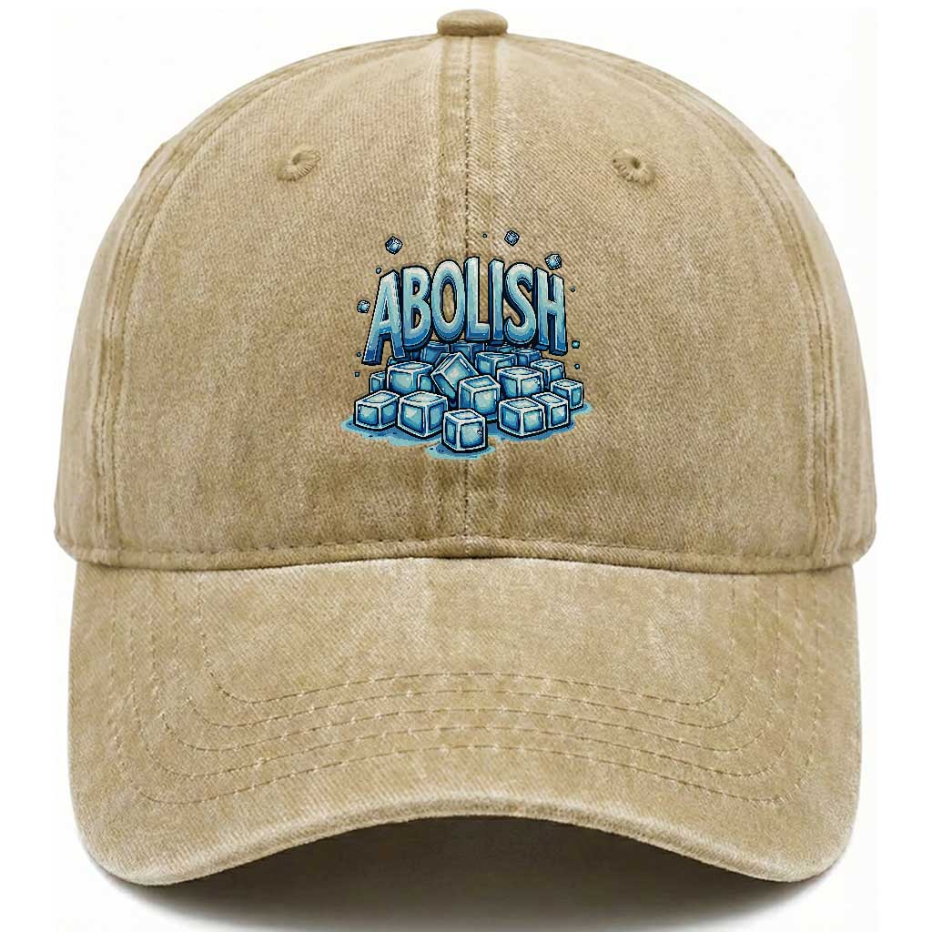 Abolish Ice Washed Cotton Baseball Cap Minnesota Resistance Protest TS12 Print Your Wear