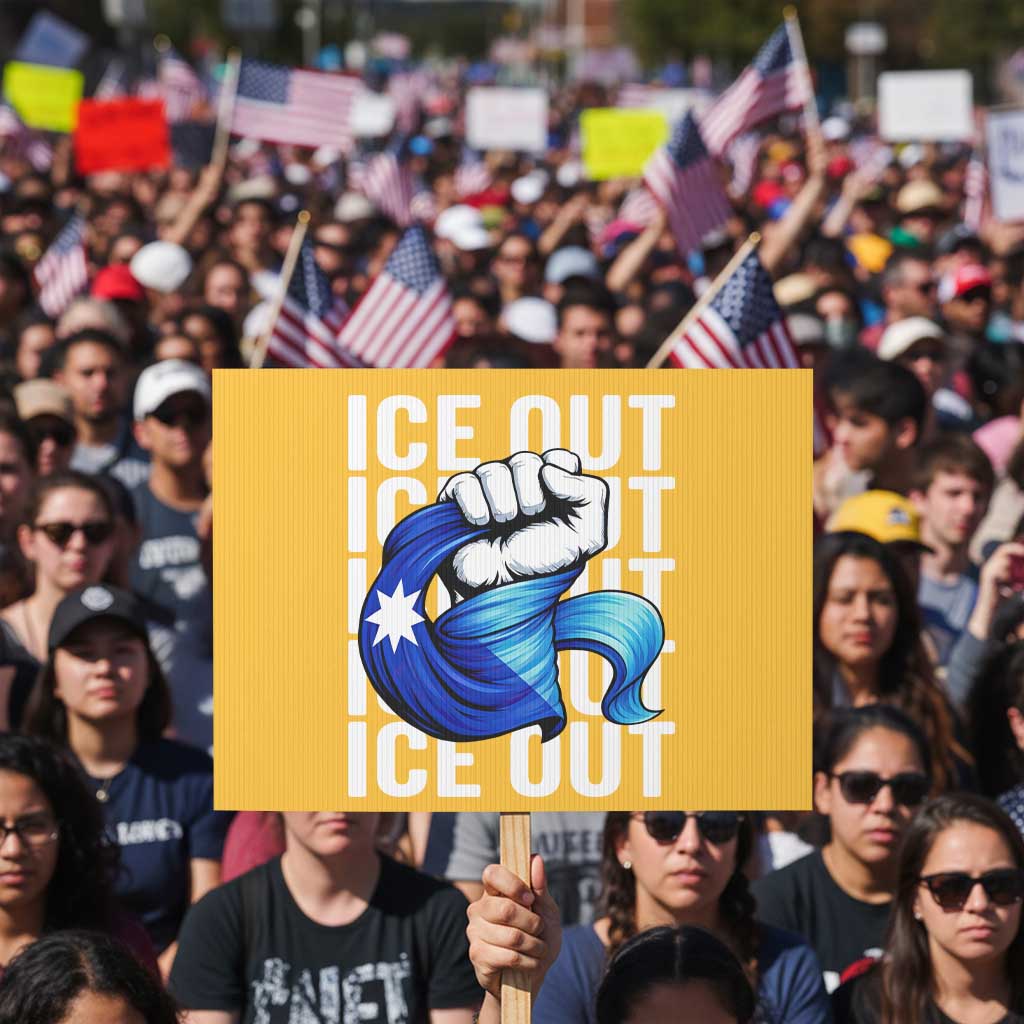 Minnesota Ice Out Protest Sign Anti Ice Movement Protest TS12 Horizontal 18