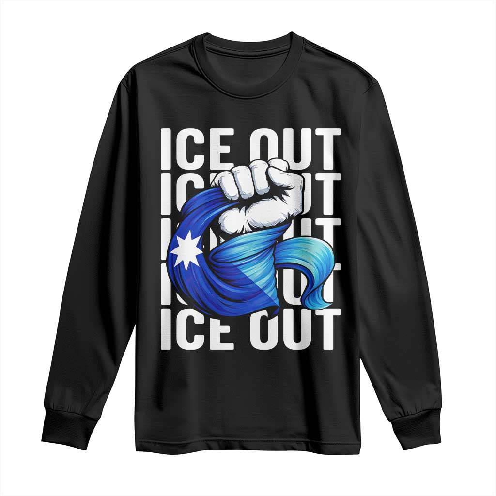 Minnesota Ice Out Long Sleeve Shirt Anti Ice Movement Protest TS12 Black Print Your Wear