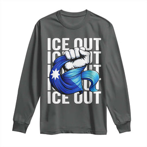 Minnesota Ice Out Long Sleeve Shirt Anti Ice Movement Protest TS12 Dark Heather Print Your Wear
