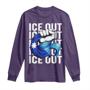Minnesota Ice Out Long Sleeve Shirt Anti Ice Movement Protest TS12 Purple Print Your Wear