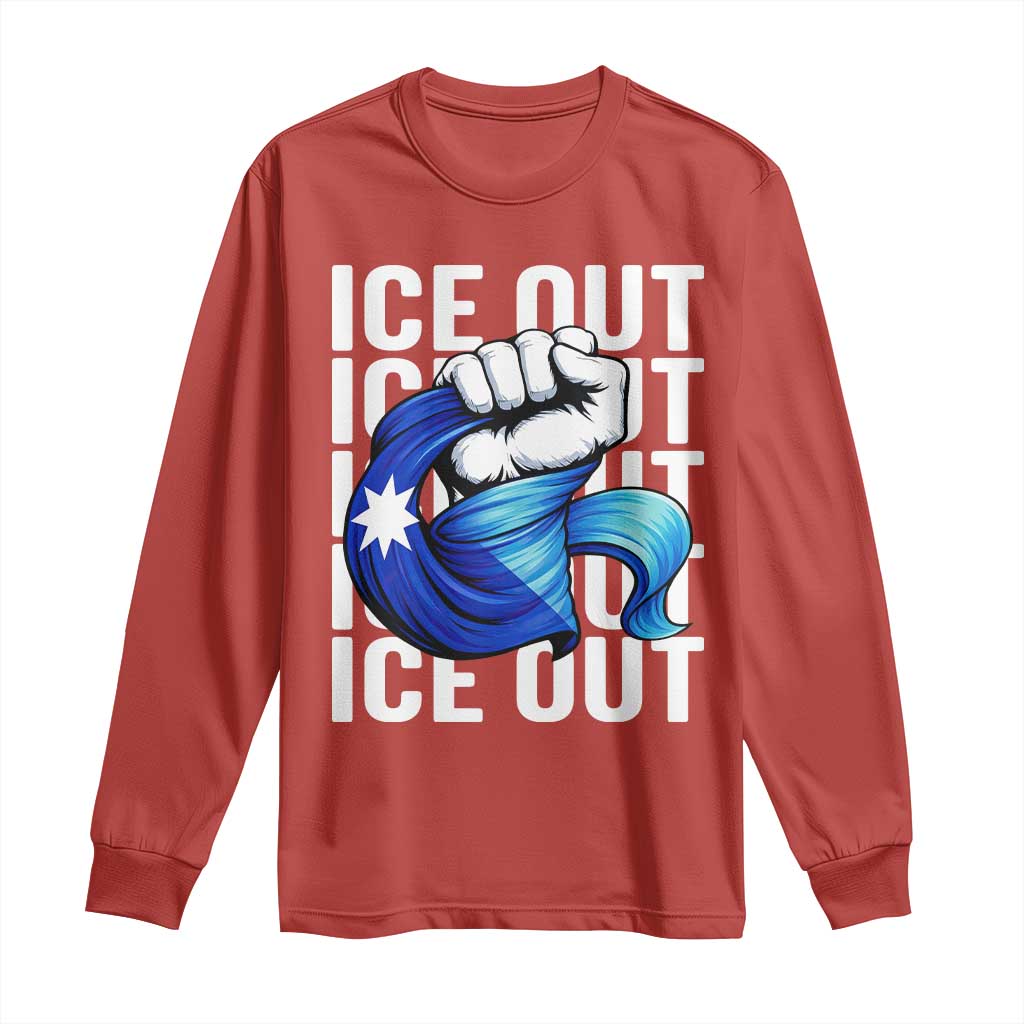 Minnesota Ice Out Long Sleeve Shirt Anti Ice Movement Protest TS12 Red Print Your Wear