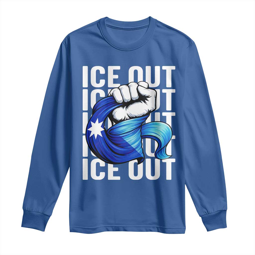 Minnesota Ice Out Long Sleeve Shirt Anti Ice Movement Protest TS12 Royal Blue Print Your Wear
