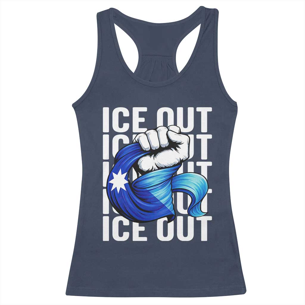 Minnesota Ice Out Racerback Tank Top Anti Ice Movement Protest TS12 Navy Print Your Wear