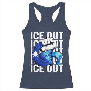 Minnesota Ice Out Racerback Tank Top Anti Ice Movement Protest TS12 Navy Print Your Wear