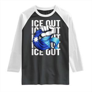 Minnesota Ice Out Raglan Shirt Anti Ice Movement Protest TS12 Black White Print Your Wear