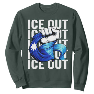 Minnesota Ice Out Sweatshirt Anti Ice Movement Protest TS12 Dark Forest Green Print Your Wear