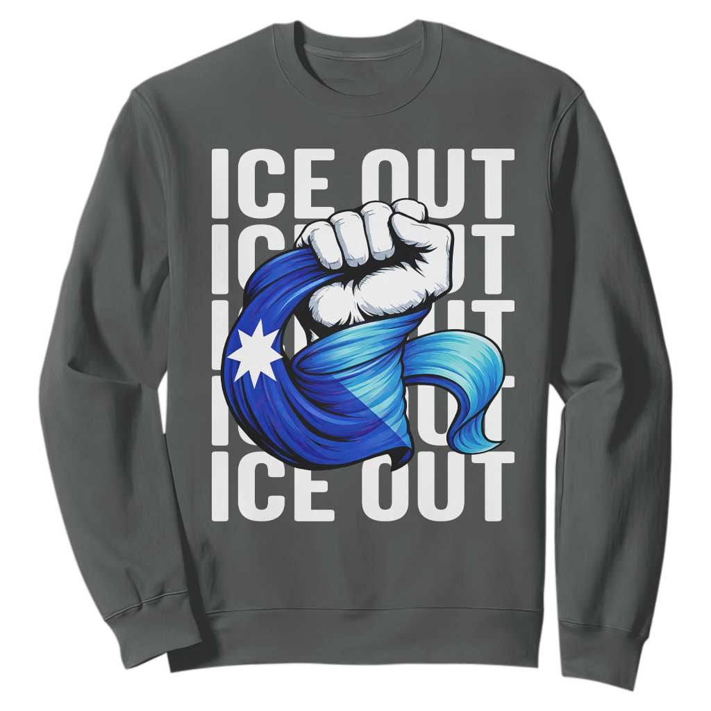 Minnesota Ice Out Sweatshirt Anti Ice Movement Protest TS12 Dark Heather Print Your Wear