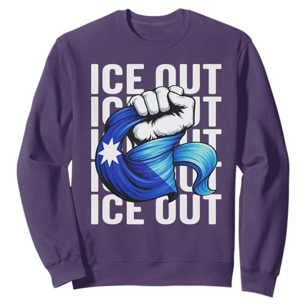 Minnesota Ice Out Sweatshirt Anti Ice Movement Protest TS12 Purple Print Your Wear