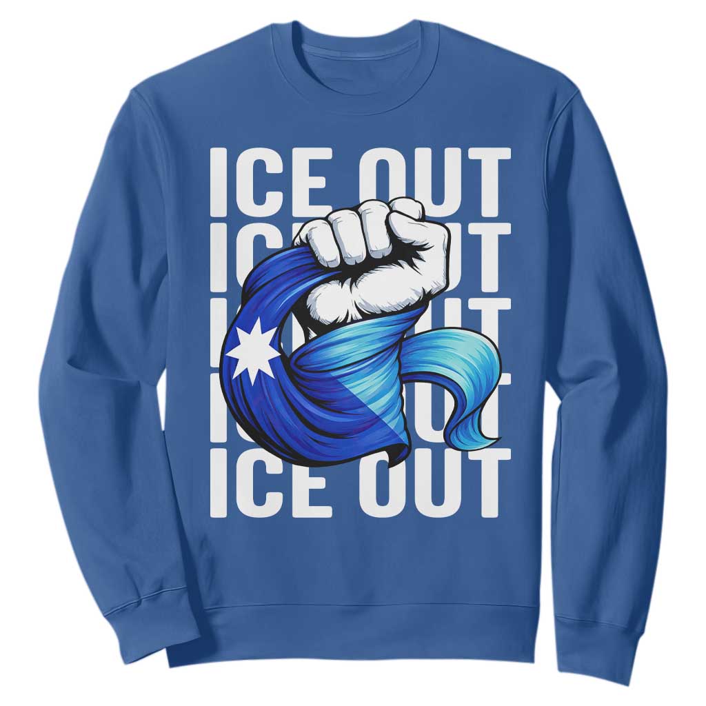 Minnesota Ice Out Sweatshirt Anti Ice Movement Protest TS12 Royal Blue Print Your Wear