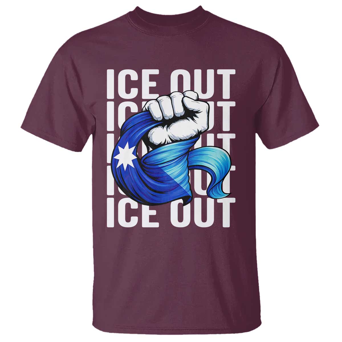 Minnesota Ice Out T Shirt Anti Ice Movement Protest TS12 Maroon Print Your Wear