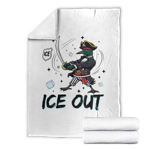 Funny Pirate Common Loon Minnesota Defends Abolish Ice Throw Blanket TS12 White Print Your Wear