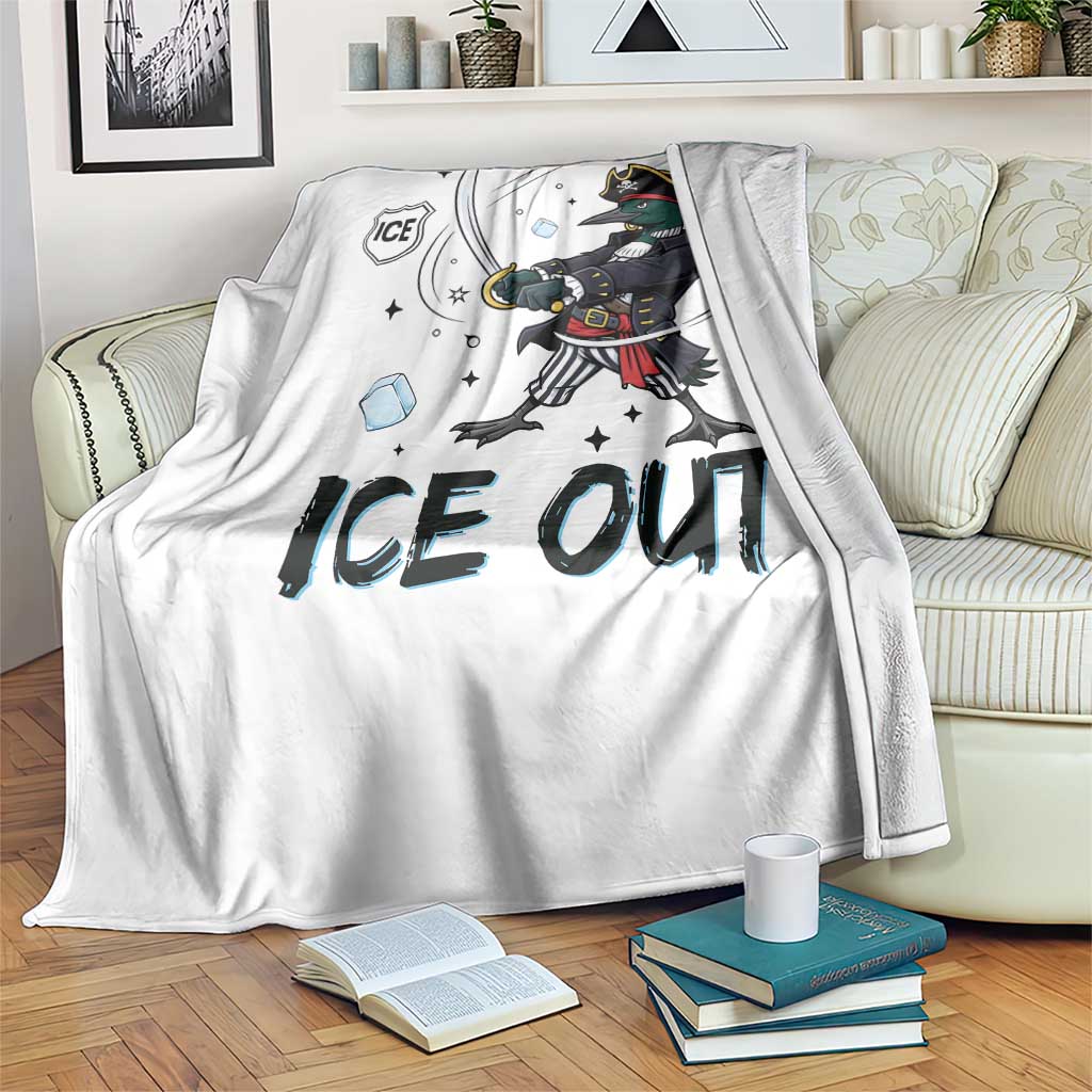 Funny Pirate Common Loon Minnesota Defends Abolish Ice Throw Blanket TS12 Print Your Wear