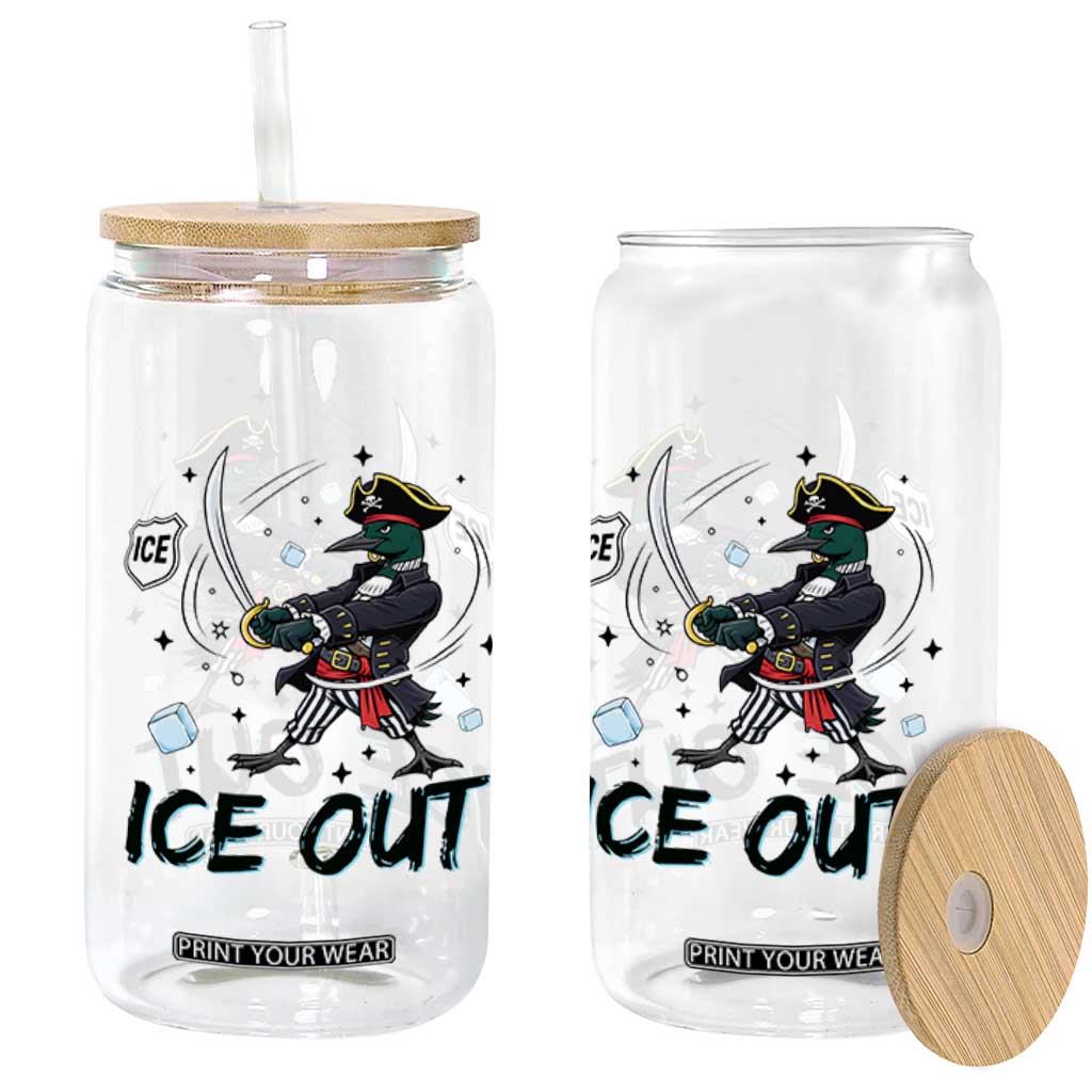 Funny Pirate Common Loon Minnesota Defends Abolish Ice Glass Can TS12 Print Your Wear