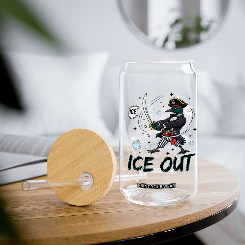 Funny Pirate Common Loon Minnesota Defends Abolish Ice Glass Can TS12 Print Your Wear