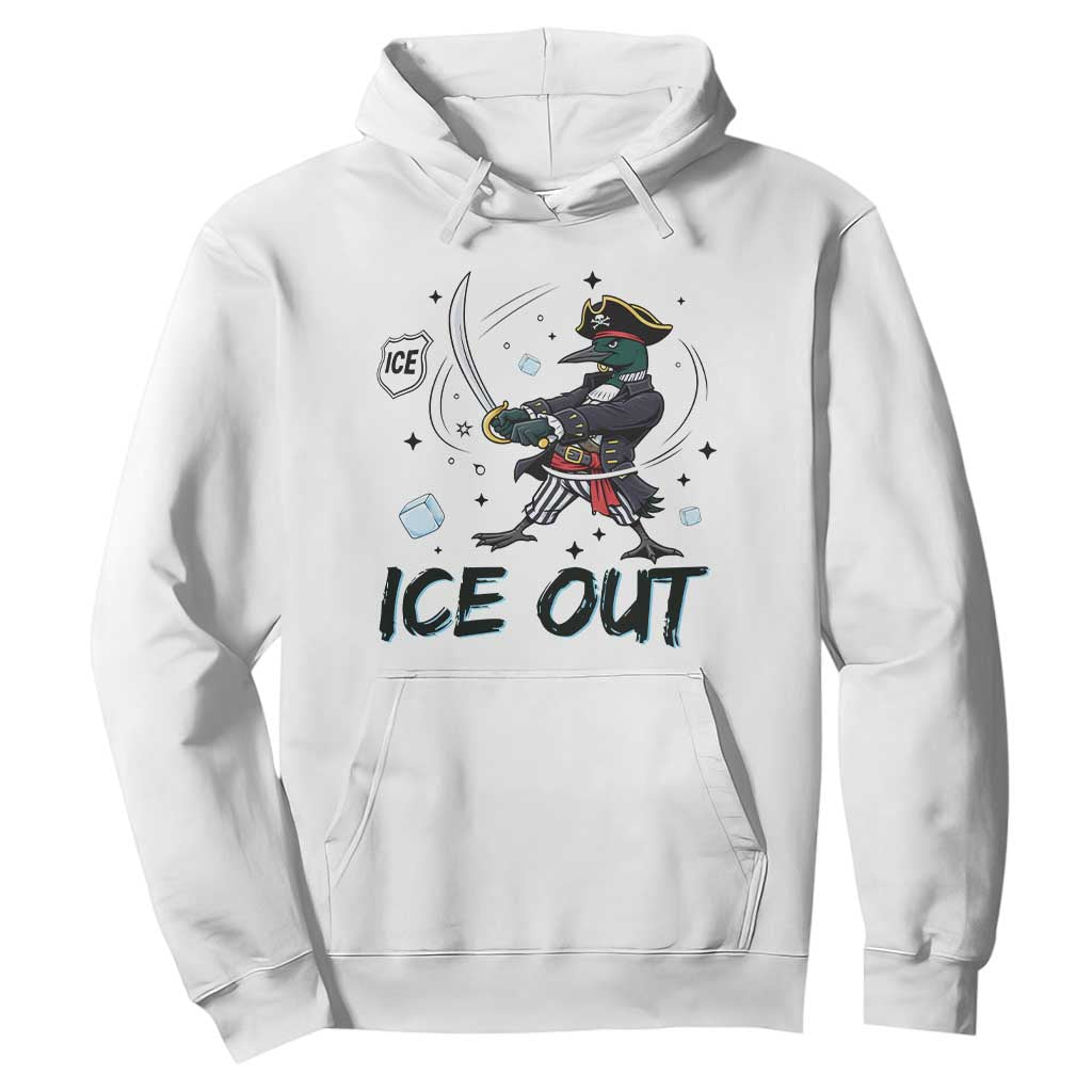 Funny Pirate Common Loon Minnesota Defends Abolish Ice Hoodie TS12 White Print Your Wear