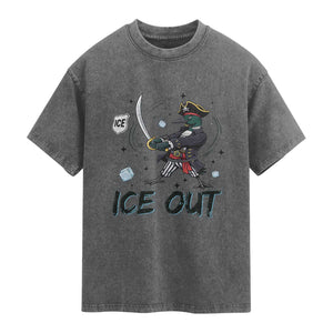 Funny Pirate Common Loon Minnesota Defends Abolish Ice Washed Cotton T-Shirt