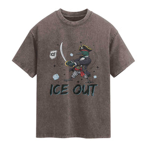Funny Pirate Common Loon Minnesota Defends Abolish Ice Washed Cotton T-Shirt