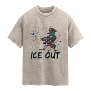 Funny Pirate Common Loon Minnesota Defends Abolish Ice Washed Cotton T-Shirt