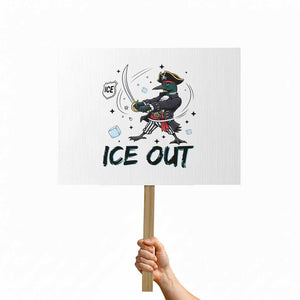 Funny Pirate Common Loon Minnesota Defends Abolish Ice Protest Sign TS12 Horizontal 18" × 24" White Print Your Wear