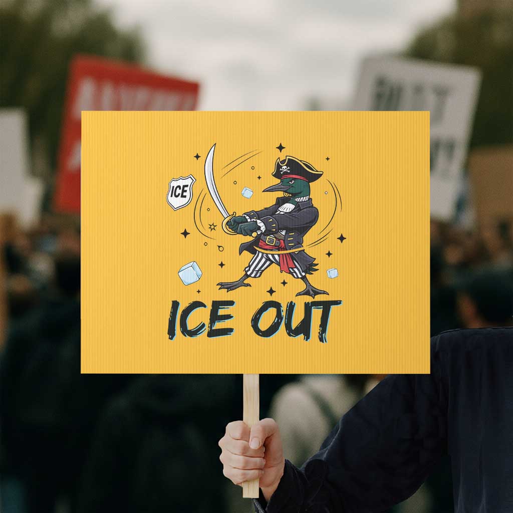 Funny Pirate Common Loon Minnesota Defends Abolish Ice Protest Sign TS12 Horizontal 18