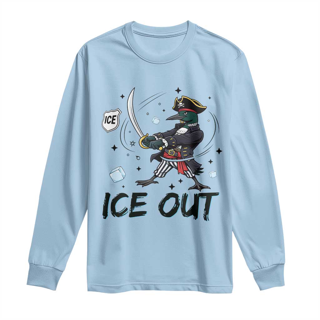 Funny Pirate Common Loon Minnesota Defends Abolish Ice Long Sleeve Shirt TS12 Light Blue Print Your Wear