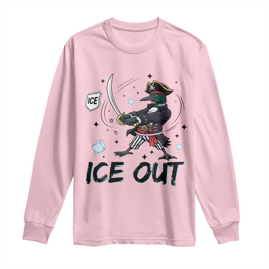 Funny Pirate Common Loon Minnesota Defends Abolish Ice Long Sleeve Shirt TS12 Light Pink Print Your Wear