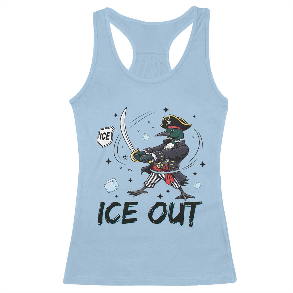 Funny Pirate Common Loon Minnesota Defends Abolish Ice Racerback Tank Top TS12 Light Blue Print Your Wear