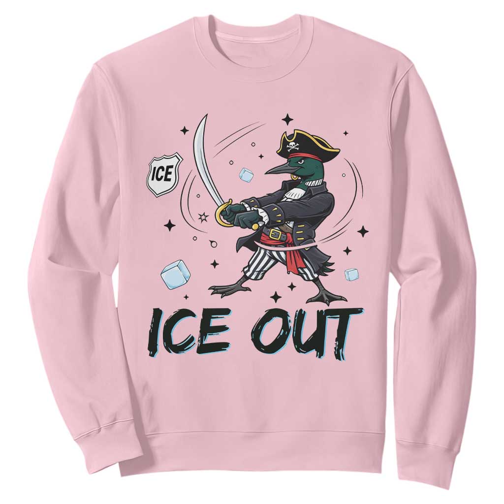 Funny Pirate Common Loon Minnesota Defends Abolish Ice Sweatshirt TS12 Light Pink Print Your Wear