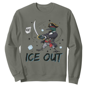 Funny Pirate Common Loon Minnesota Defends Abolish Ice Sweatshirt TS12 Military Green Print Your Wear