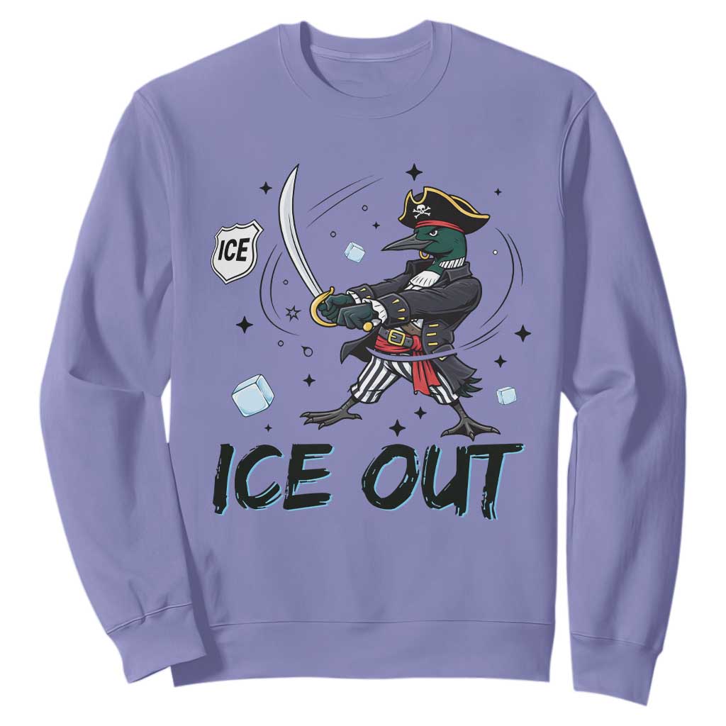 Funny Pirate Common Loon Minnesota Defends Abolish Ice Sweatshirt TS12 Violet Print Your Wear